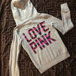 VS PINK Grey Tropical Bling Hoodie